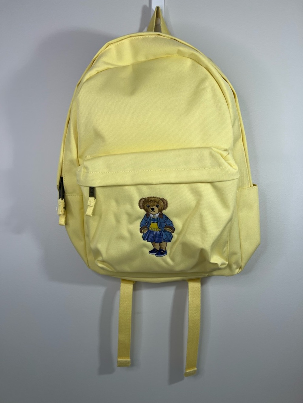 Polo Ralph Lauren Yellow Polo Bear Backpack Embroidered w/ Laptop Sleeve Bottle